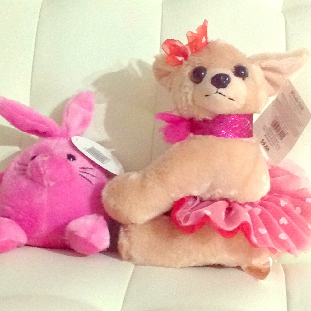 Pink Chubby Bunny & Tutu Stuff Puppy ☁️